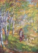Pierre-Auguste Renoir Jules le Coeur et ses chiens dans la foret de Fontainebleau painting